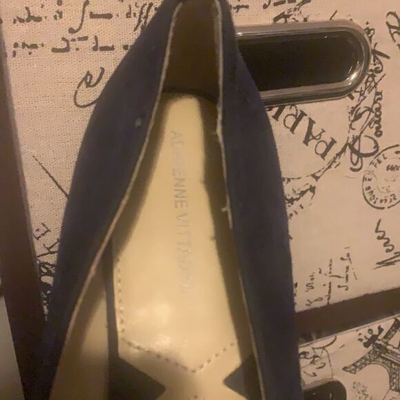 Adrienne Vittadini Women's Size 7.5M Rhinestone Jewels Metallic Blue Flats Shoes - Picture 9 of 10